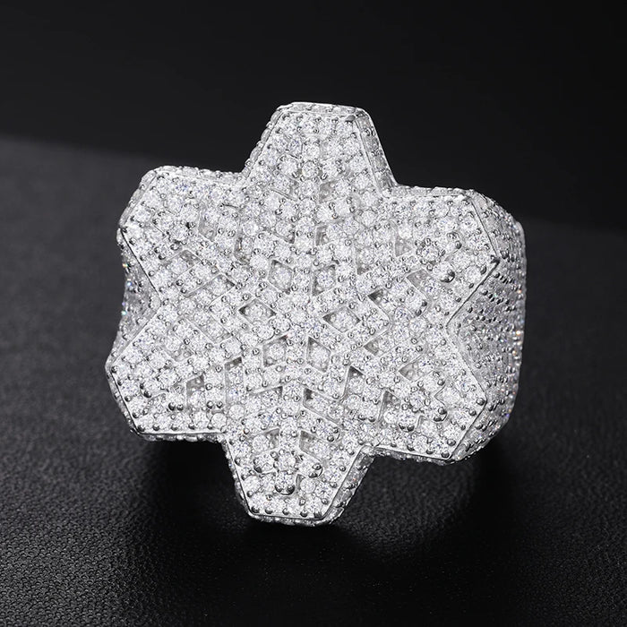 S925 Moissanite Diamond Snowflake Ring - Different Drips