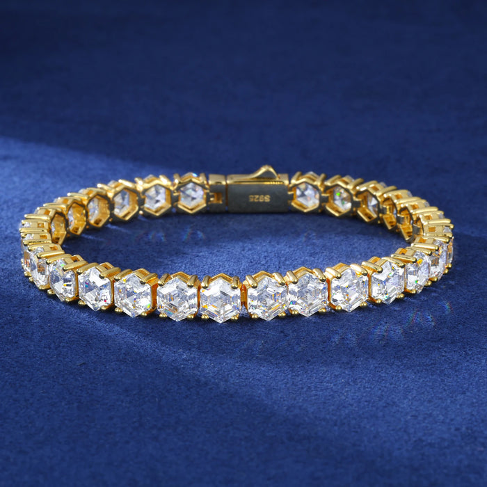 S925 Hexagon Moissanite Tennis Bracelet - Different Drips
