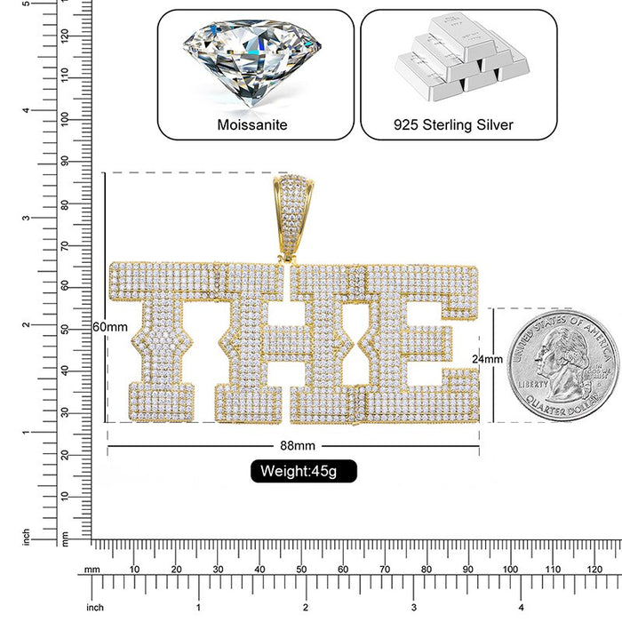 S925 Moissanite Layered Bold Custom Letter Pendant - Different Drips