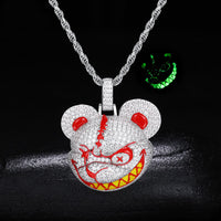 Thumbnail for S925 Moissanite Glow In The Dark Angry Bear Pendant - Different Drips