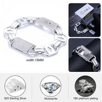 Thumbnail for 15mm S925 Moissanite Card Link Bracelet - Different Drips
