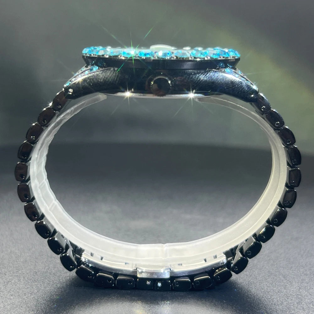 Bust Down Aqua Roman Watch - Different Drips