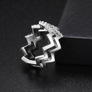 S925 Moissanite Zig Zag Ring - Different Drips