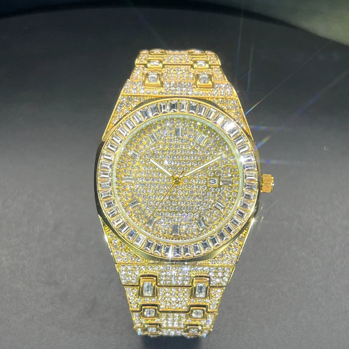 Bust Down Green Emerald Baguette Watch - Different Drips