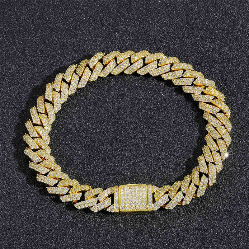 10mm Iced Out Cuban Prong Bracelet - Different Drips