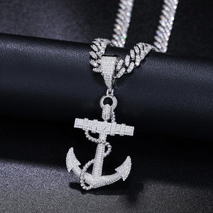 S925 Moissanite Anchor Pendant - Different Drips