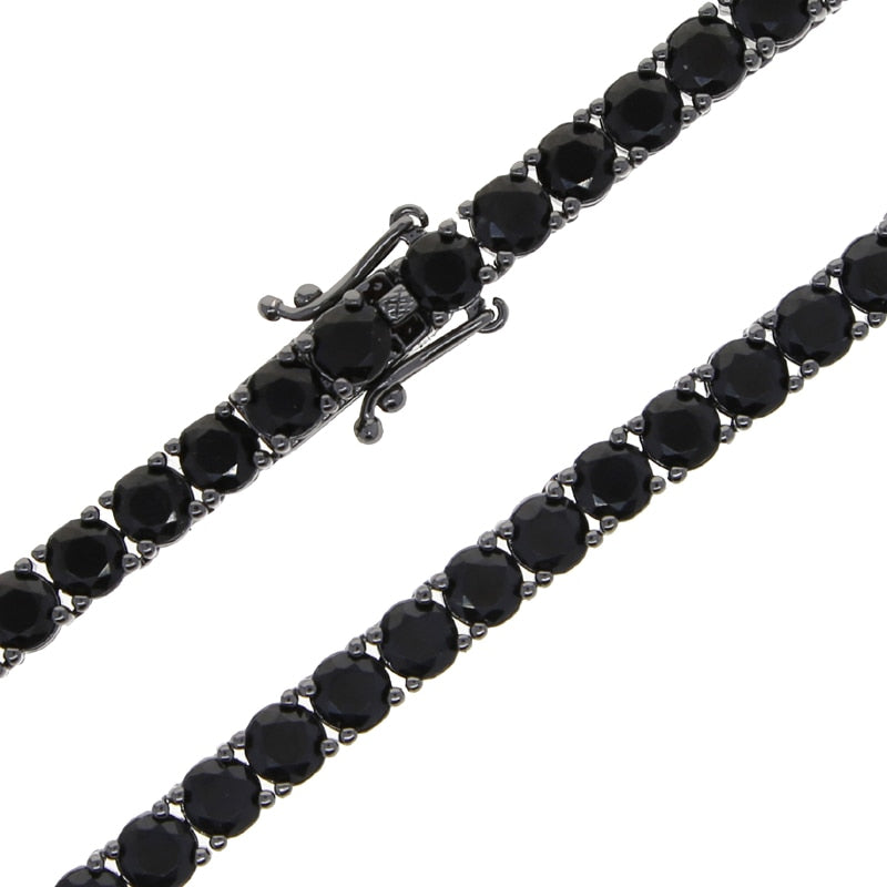 5mm Black Round Cut Tennis Chain - Different Drips