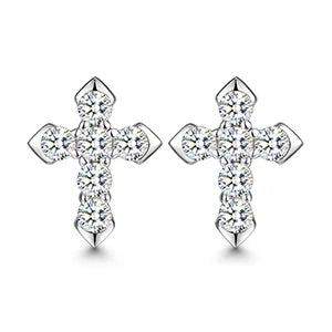 S925 Moissanite Diamond Cross Earrings - Different Drips