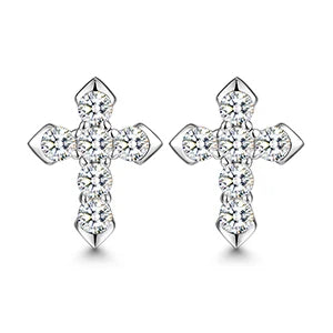 S925 Moissanite Diamond Cross Earrings - Different Drips
