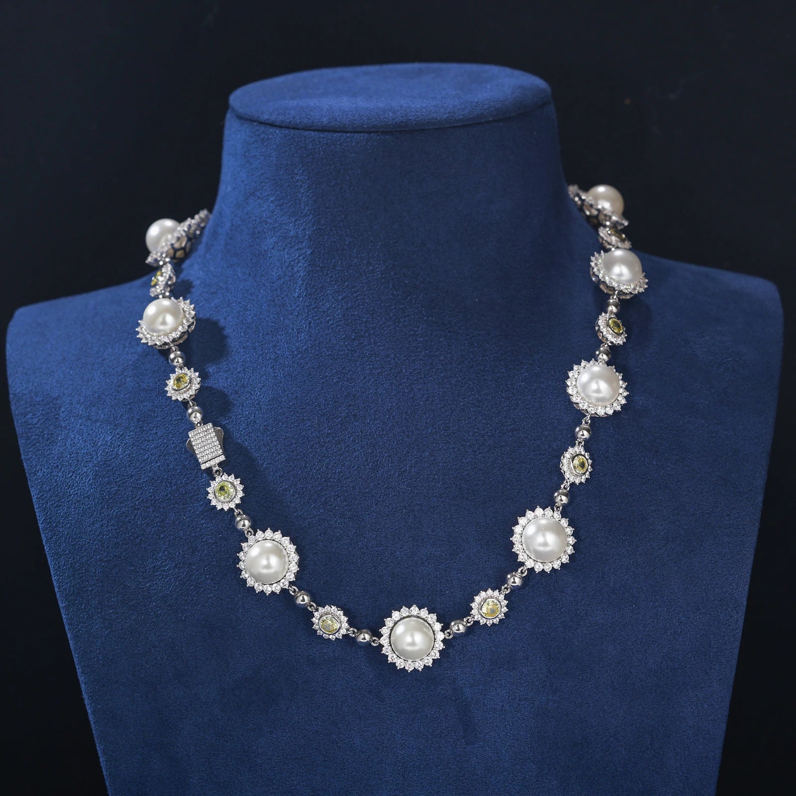 S925 Moissanite Diamond Pearl Link Chain - Different Drips