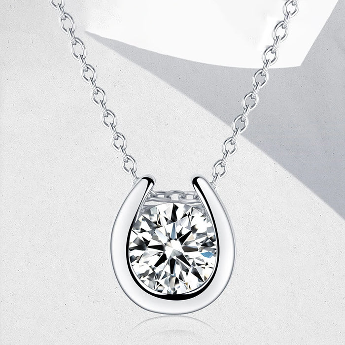 Women's S925 Moissanite Horseshoe Pendant - Different Drips