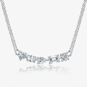 Women's S925 Emerald Cut Moissanite Diamond Curved Necklace - Different Drips