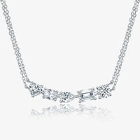 Thumbnail for Women's S925 Emerald Cut Moissanite Diamond Curved Necklace - Different Drips