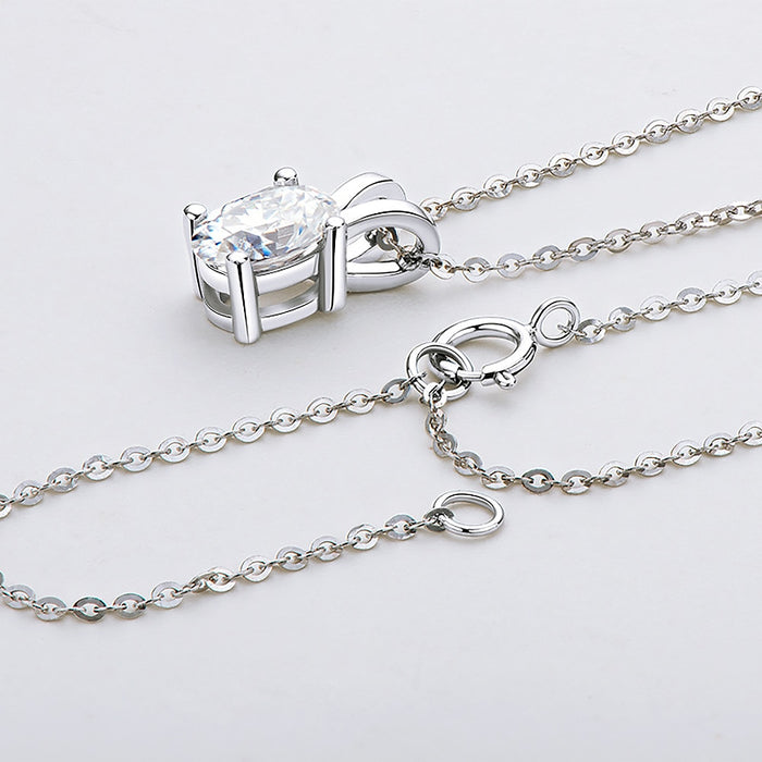 Women's S925 Moissanite Large Oval Solitaire Set - Different Drips