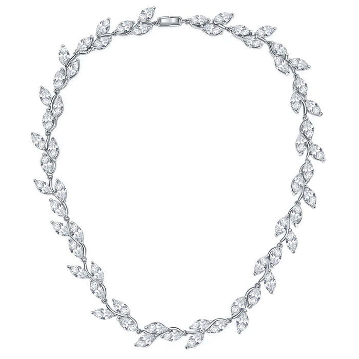 Women's S925 Leaf Cut Moissanite Tennis Necklace - Different Drips