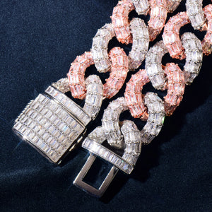 21mm All Over Baguette Miami Cuban Link Chain - Different Drips