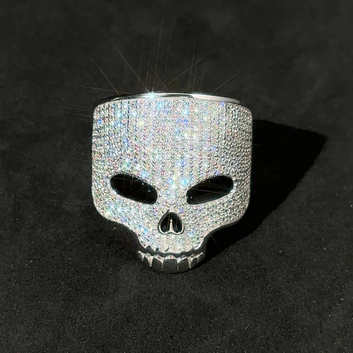 S925 Moissanite Skull Ring - Different Drips