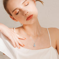 Thumbnail for Women's S925 Moissanite Diamond Pear Bezel Pendant - Different Drips