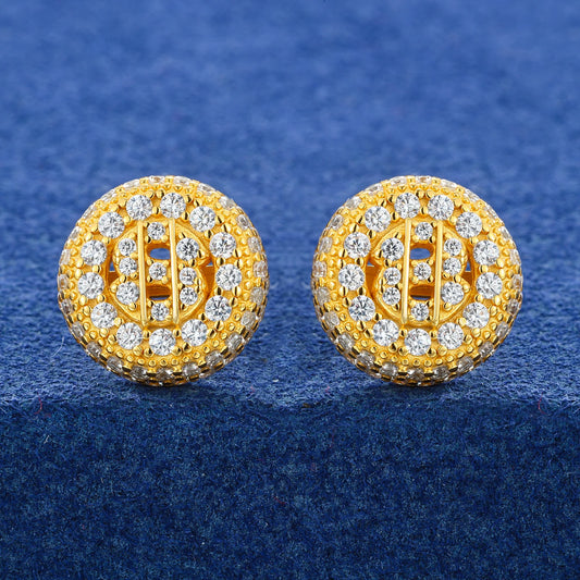 Dollar Sign Medallion Stud Earrings - Different Drips