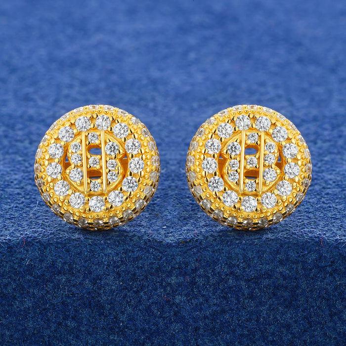 Dollar Sign Medallion Stud Earrings - Different Drips