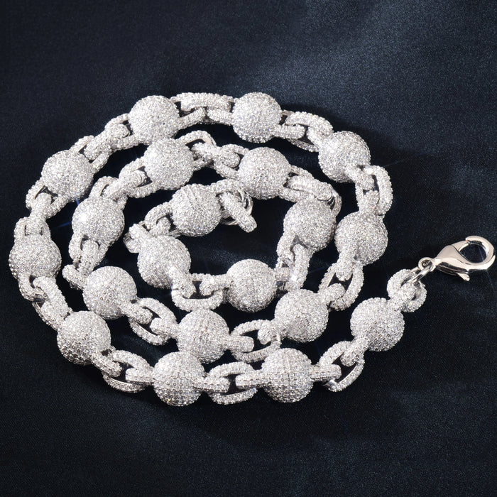 10mm Iced Ball Rolo Link Chain - Different Drips