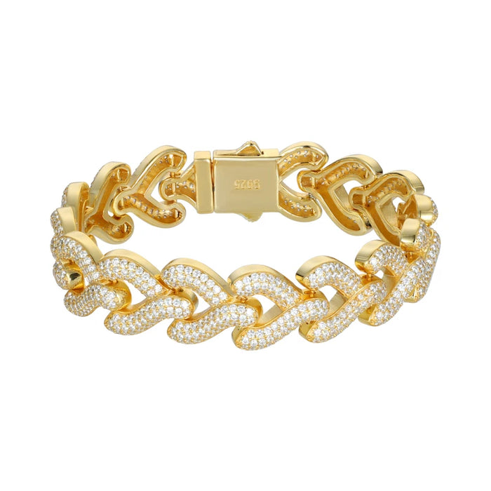 S925 Moissanite Diamond Fish Bone Link Bracelet - Different Drips