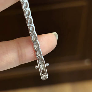 Women's S925 Moissanite Rhombus Diamond Cluster Bracelet - Different Drips