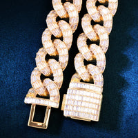 Thumbnail for 21mm All Over Baguette Miami Cuban Link Bracelet - Different Drips