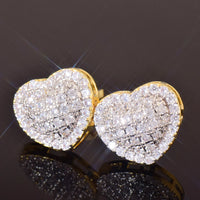 Thumbnail for 13mm Heart Pave Earrings - Different Drips