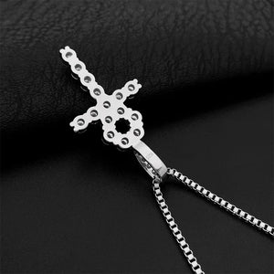 4mm Women's S925 Moissanite Ankh Cross Pendant - Different Drips