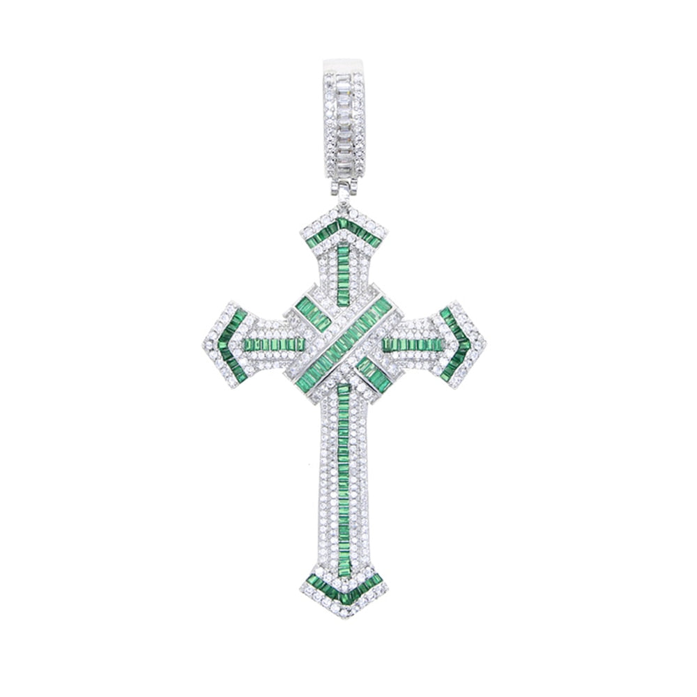 Baguette Colored Cross Pendant - Different Drips