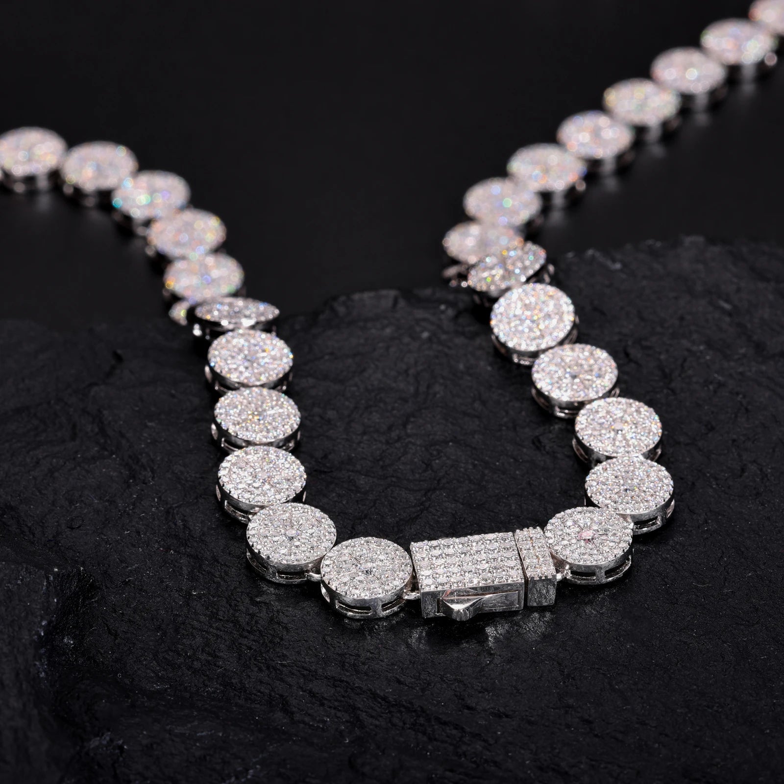 S925 Moissanite Round Link Pave Chain - Different Drips