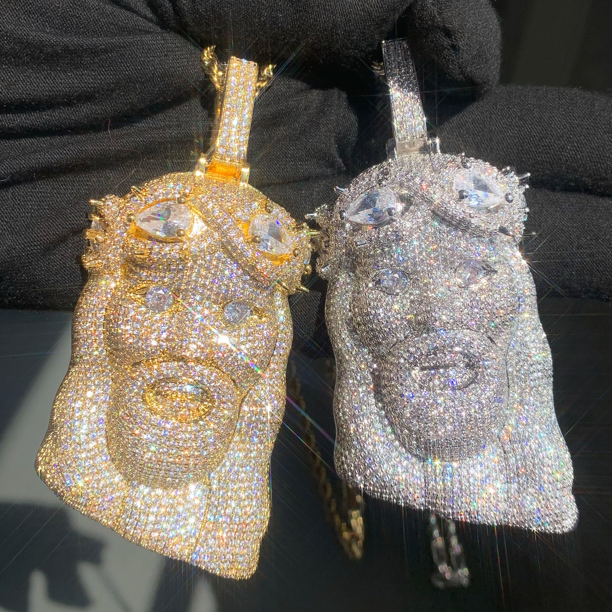 Diamond Infinity Crowned Jesus Pendant - Different Drips