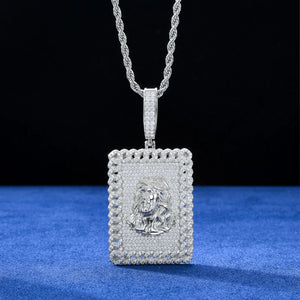 S925 Moissanite Diamond Cuban Frame Jesus Pendant - Different Drips