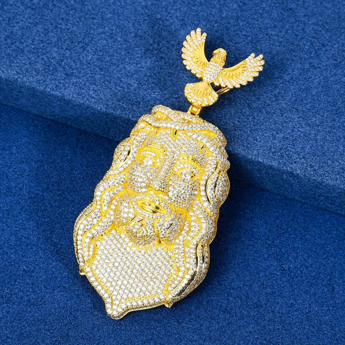 S925 Moissanite Diamond Jesus Piece Pendant with Angel Bail - Different Drips