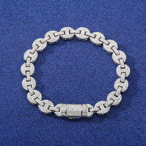 6-10mm Moissanite Iced Mariner-Link Bracelet - Different Drips
