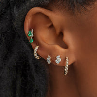 Thumbnail for S925 Women's Two-Tone Braided Earrings - Different Drips