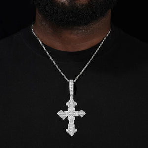 S925 Moissanite Diamond Clover Cross Pendant - Different Drips