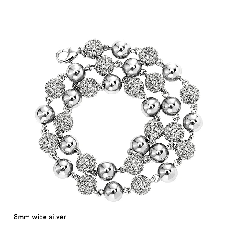 Iced Ball Bead Link Chain - Different Drips