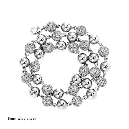 Iced Ball Bead Link Chain - Different Drips