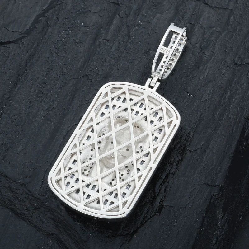 S925 Moissanite Rectangular Jesus Pendant - Different Drips
