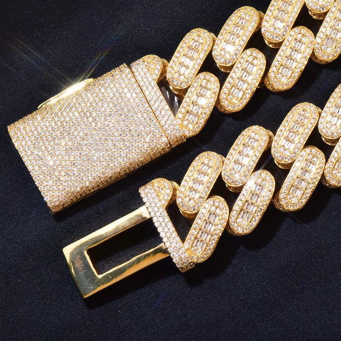 28mm Baguette Cuban Link Bracelet - Different Drips