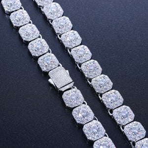 10mm S925 Moissanite Clustered Tennis Chain - Different Drips