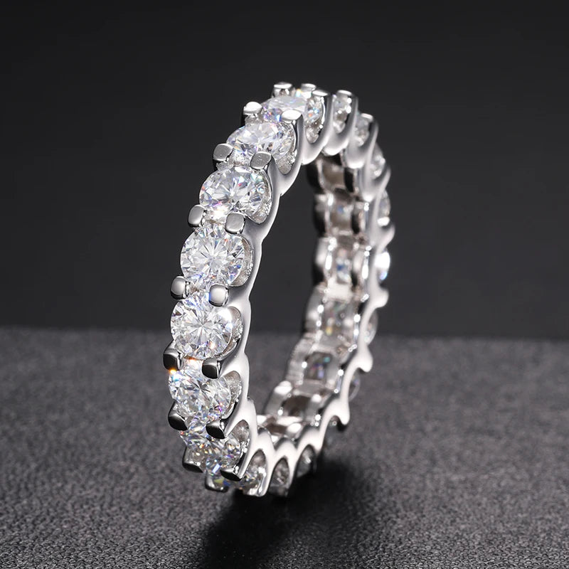 3mm S925 Moissanite Eternity Ring - Different Drips
