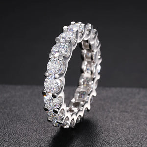 3mm S925 Moissanite Eternity Ring - Different Drips