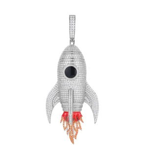 S925 Moissanite Rocket Ship Pendant - Different Drips