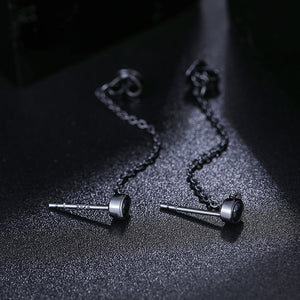 S925 Black Moissanite Stud Drop Chain Earrings - Different Drips