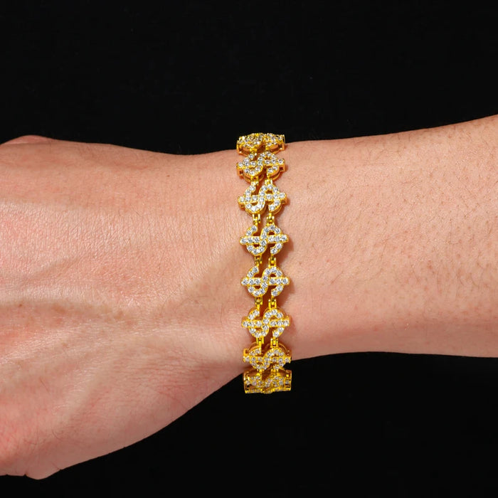S925 Moissanite Dollar Link Bracelet - Different Drips
