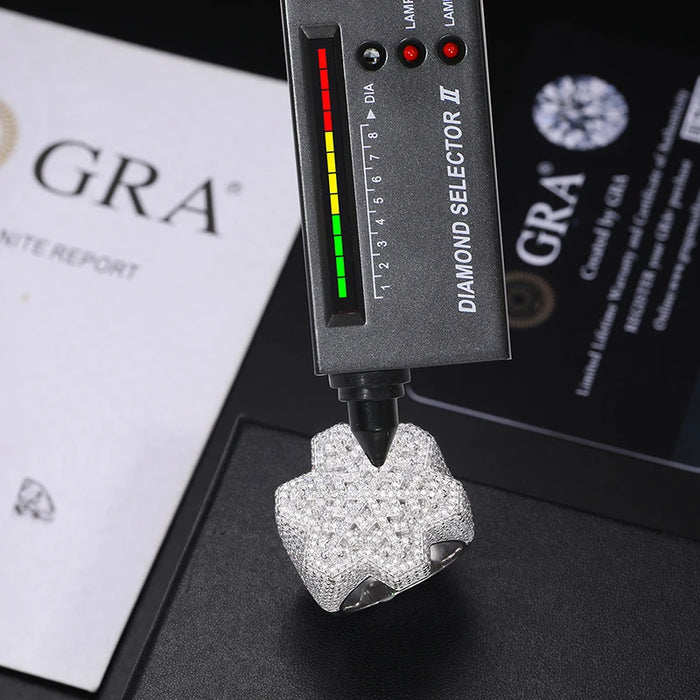 S925 Moissanite Diamond Snowflake Ring - Different Drips