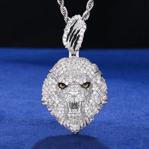 Moissanite Iced Lion Head Pendant - Different Drips